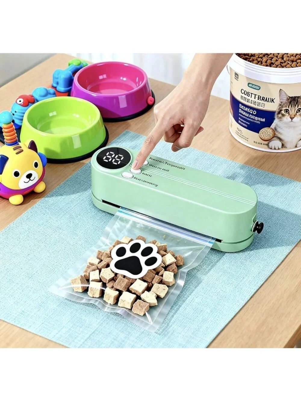 Mini Vacuum Sealer Rechargeable Food Saver w/ Inflation Pump, Needle & Nozzle